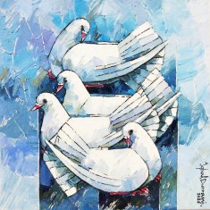 Iqbal Durrani, 18 x 18 Inch, Oil on Canvas, Figurative Painting, AC-IQD-323 Iqbal Durrani, 18 x 18 Inch, Oil on Canvas, Figurative Painting, AC-IQD-323